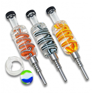 High Point Glass Nector Collector Set Glycerin Filled W/ Coil Perc - [HPG111]